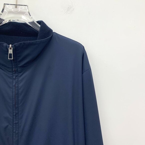 Loro Piana Mens Windmate Bomber Jacket Double-Sided Navy Blue Size 50 L Stand-Up - Picture 3 of 8